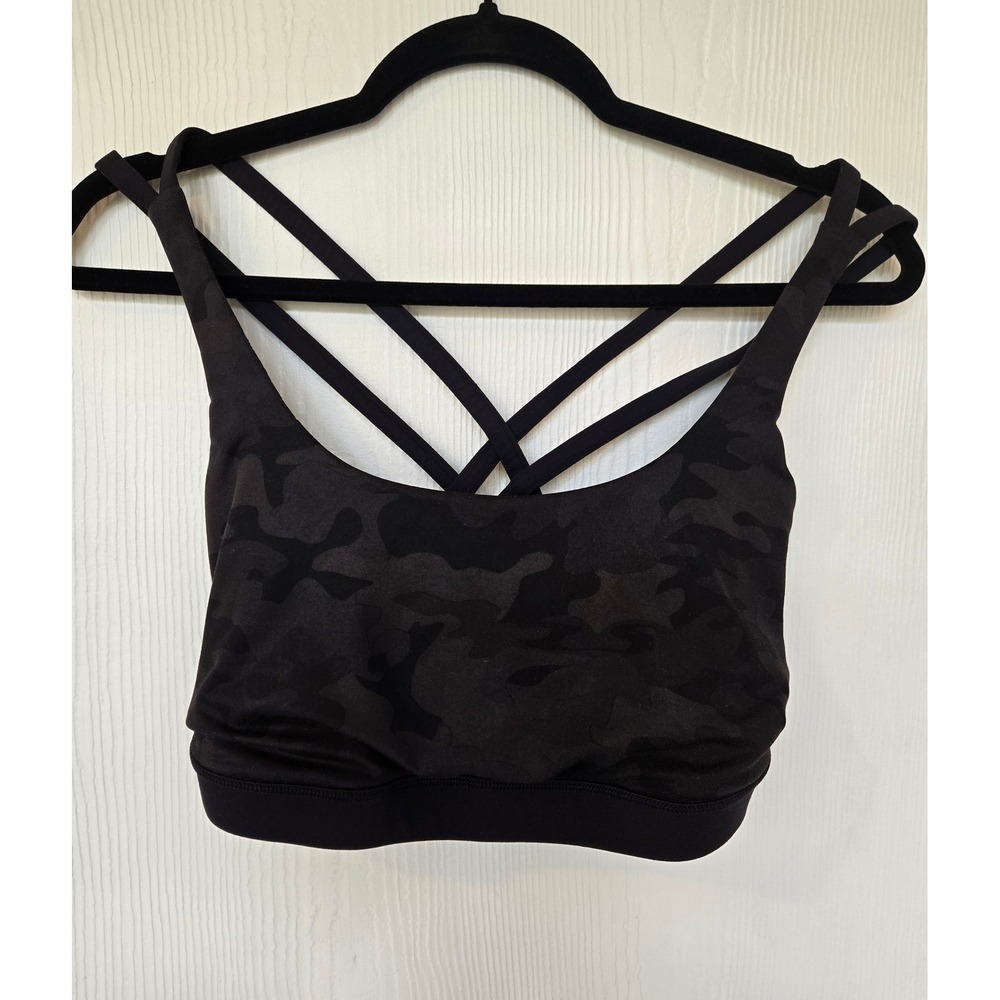 Lululemon Energy Bra Incognito Camo Multi Gray Size 12 Gym Yoga Athleisure